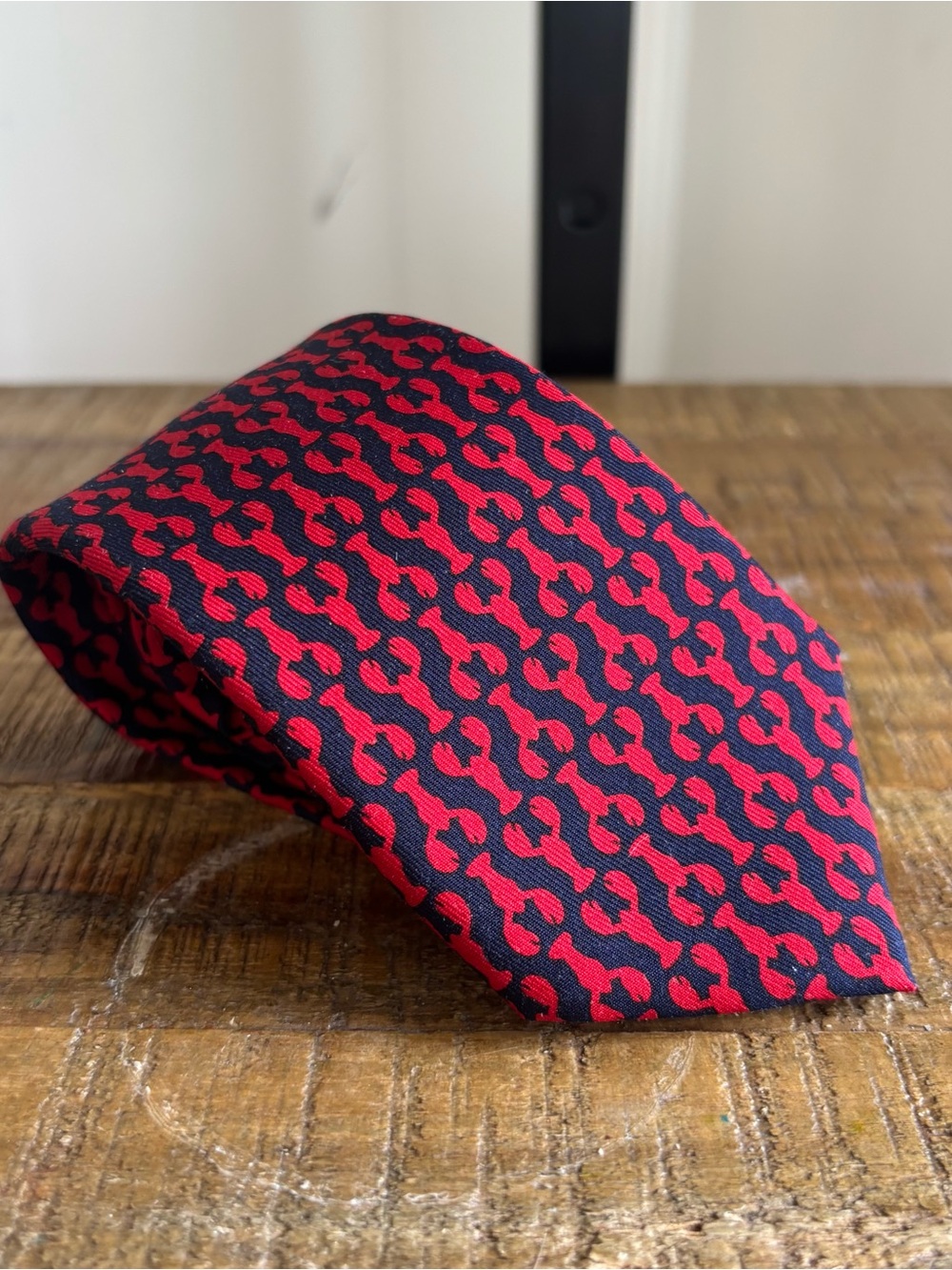 Vineyard Vines Boys Lobster Printed Silk Tie Nautical Navy Red NWT W 3.75 L 49